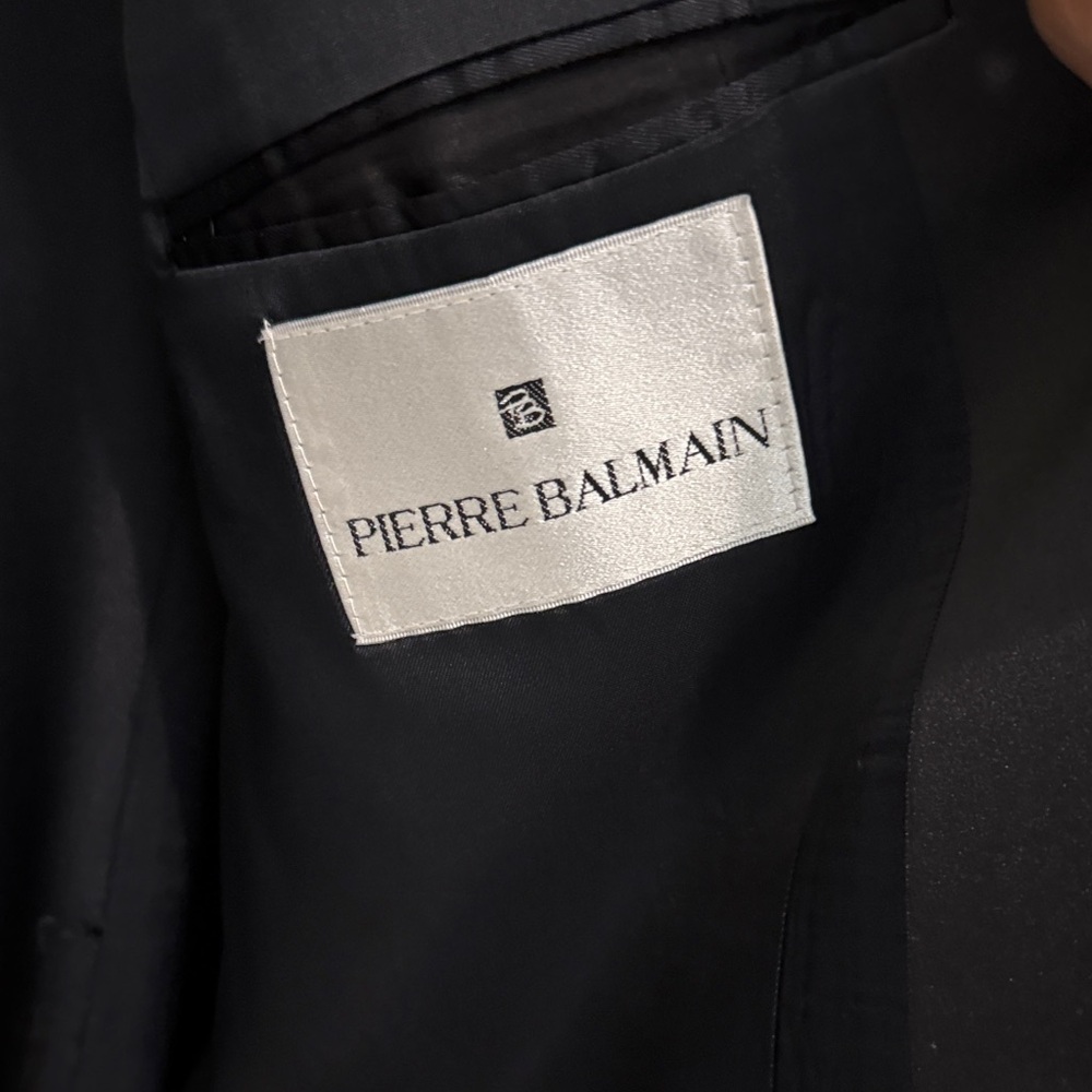 Pierre Balmain Classic Black Men's Blazer 42 L - Picture 7 of 11